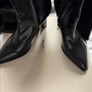 Marc Fisher Shiny Black Boots